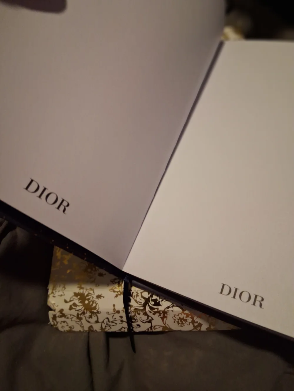Dior Beauty Branded Notebook with Gold Floral Cover Accent